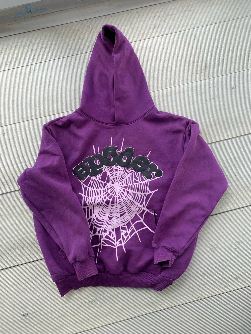 Sp5der Purple Web Hoodie AUTHENTIC